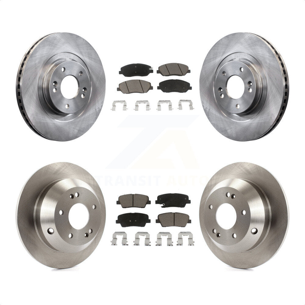 Front Rear Disc Brake Rotors And Ceramic Pads Kit For 2013-2016 Hyundai Santa Fe XL 3.3L K8C-101381 by Transit Auto