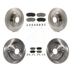 Front Rear Disc Brake Rotors And Ceramic Pads Kit For 2007-2015 Mazda CX-9 K8C-101422