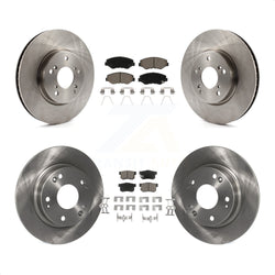 Front Rear Disc Brake Rotors And Ceramic Pads Kit For 2015 Honda Civic EX with Coupe Manual transmission K8C-101497
