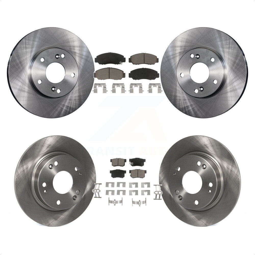 Front Rear Disc Brake Rotors And Ceramic Pads Kit For Acura CSX K8C-101507 by Transit Auto