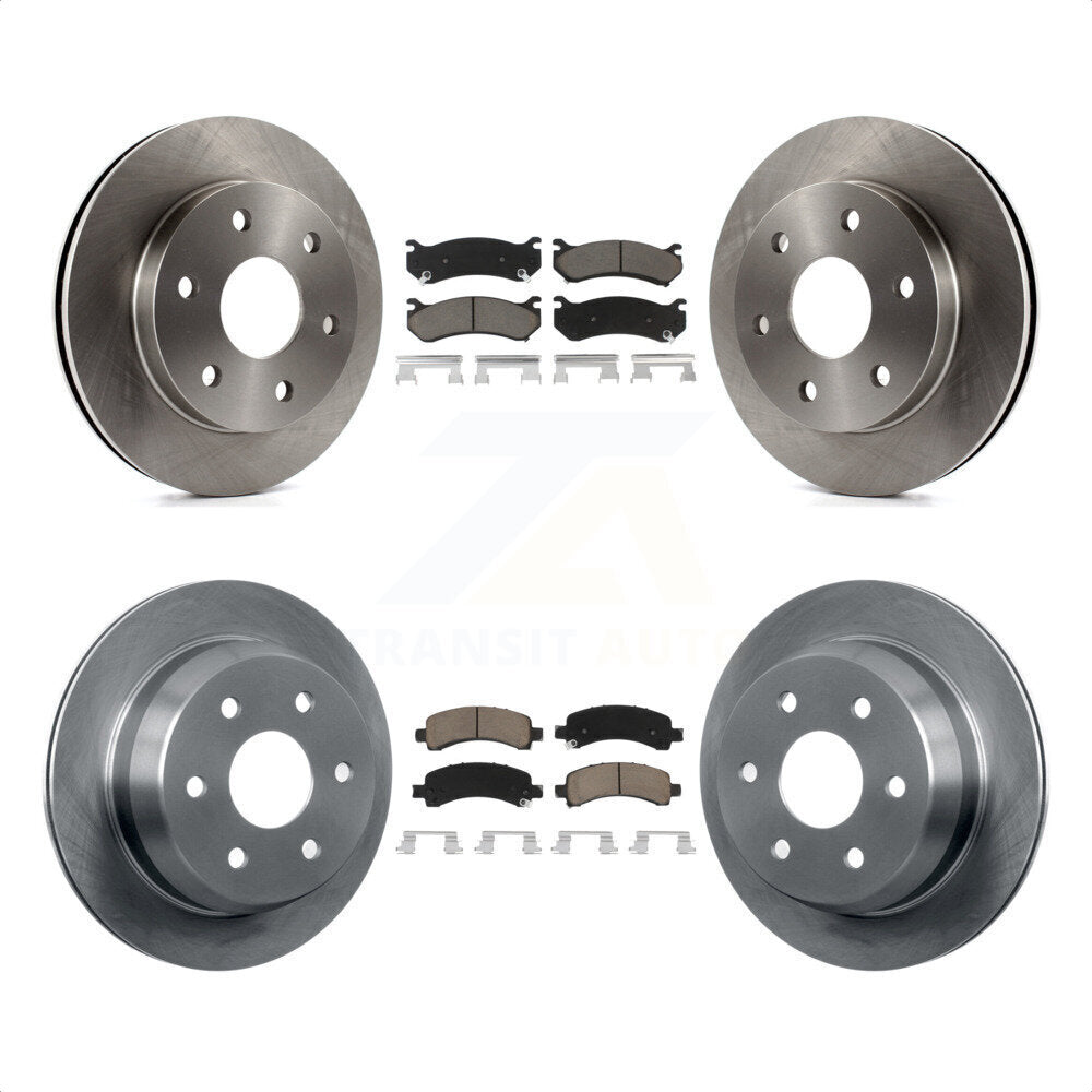 Front Rear Disc Brake Rotors And Ceramic Pads Kit For 2002 Chevrolet Avalanche 1500 With Single Piston Caliper 325mm Diameter Rotor K8C-101516 by Transit Auto