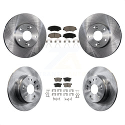 Front Rear Disc Brake Rotors And Ceramic Pads Kit For 2003-2011 Honda Element K8C-101549