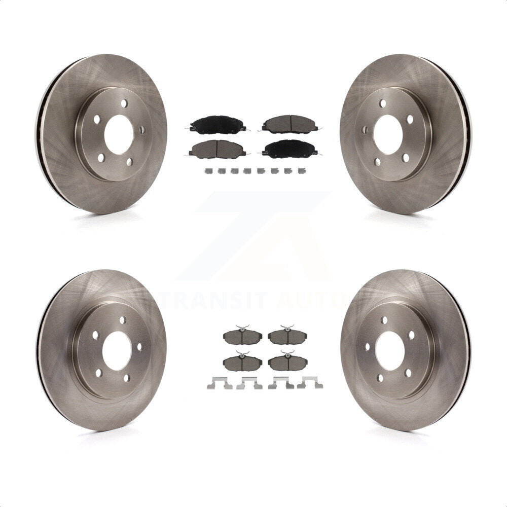 Front Rear Disc Brake Rotors And Ceramic Pads Kit For 2005-2010 Ford Mustang Base K8C-101555 by Transit Auto