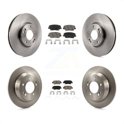 Front Rear Disc Brake Rotors And Ceramic Pads Kit For 2014-2017 Kia Rondo With Manual Parking K8C-101585