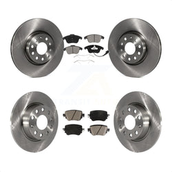 Front Rear Disc Brake Rotors And Ceramic Pads Kit For Volkswagen Passat K8C-101598