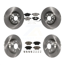 Front Rear Disc Brake Rotors And Ceramic Pads Kit For Volkswagen Passat K8C-101600