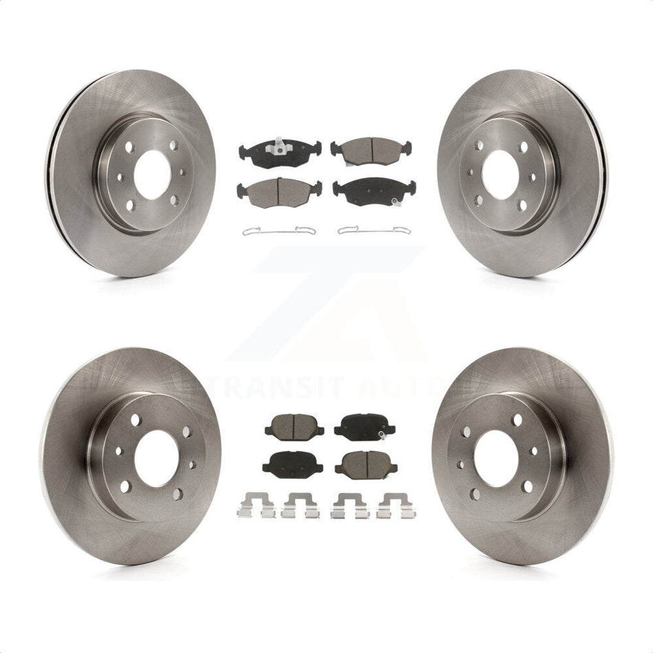 Front Rear Disc Brake Rotors And Ceramic Pads Kit For Fiat 500 K8C-101601 by Transit Auto