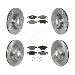 Front Rear Disc Brake Rotors And Ceramic Pads Kit For 2010-2011 Mercedes-Benz E550 Coupe With 320mm Diameter Rotor K8C-101607