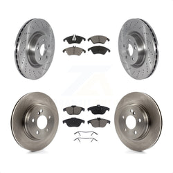 Front Rear Disc Brake Rotors And Ceramic Pads Kit For 2010-2011 Mercedes-Benz E550 Coupe With 300mm Diameter Rotor K8C-101608