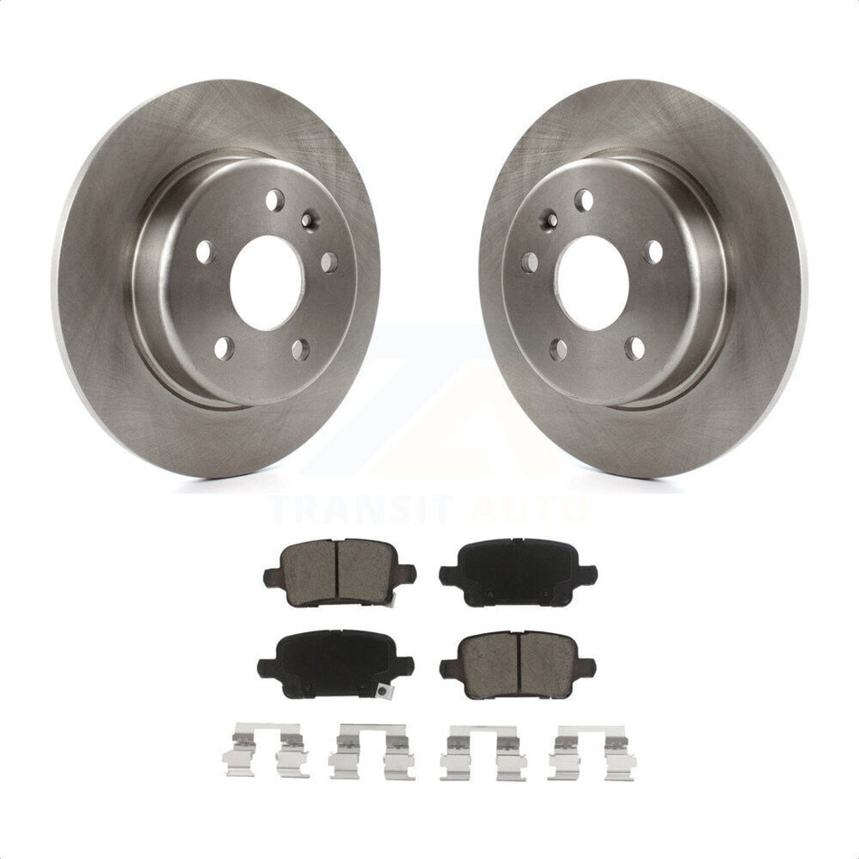 Rear Disc Brake Rotors And Ceramic Pads Kit For Chevrolet Cruze Volt Bolt EV EUV K8C-101642 by Transit Auto