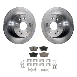Rear Disc Brake Rotors And Ceramic Pads Kit For 2002-2004 Honda CR-V K8C-101645