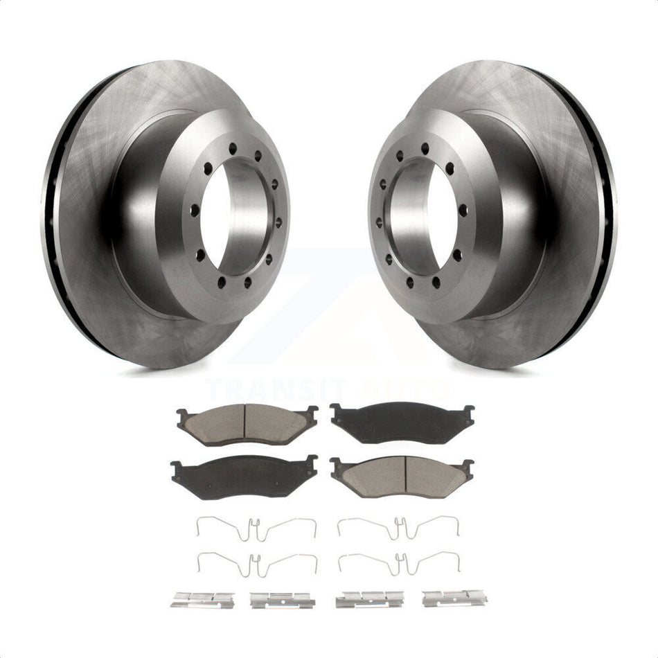 Rear Disc Brake Rotors And Ceramic Pads Kit For Ford F59 E-550 Super Duty F-550 F-450 F-53 Motorhome Chassis Econoline F-59 Commercial Stripped K8C-101652 by Transit Auto