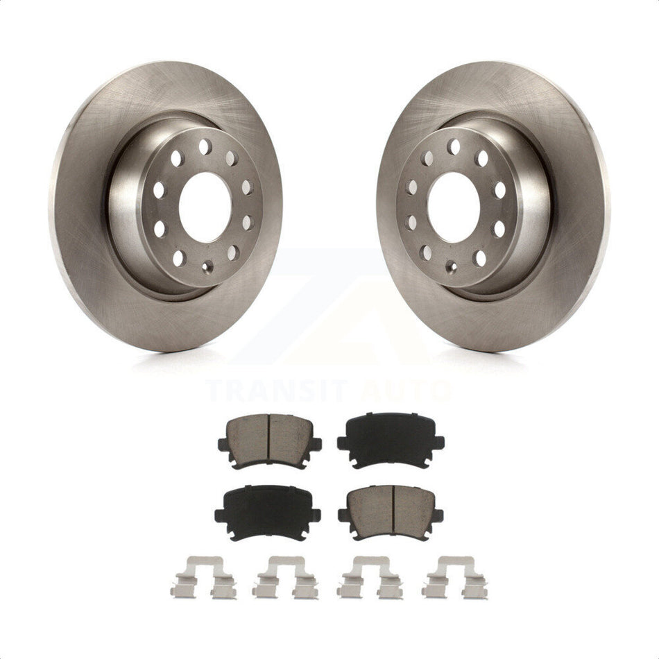 Rear Disc Brake Rotors And Ceramic Pads Kit For Volkswagen Tiguan CC Jetta Audi Passat GTI A3 Eos Q3 Limited Quattro K8C-101673 by Transit Auto