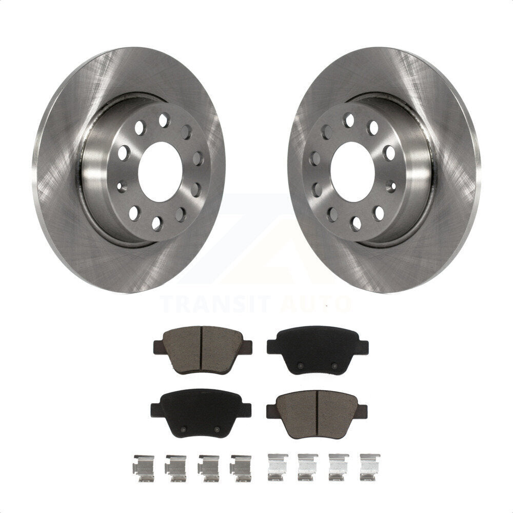 Rear Disc Brake Rotors And Ceramic Pads Kit For Volkswagen Jetta Passat Beetle Golf GTI Eos Audi A3 Quattro K8C-101677 by Transit Auto