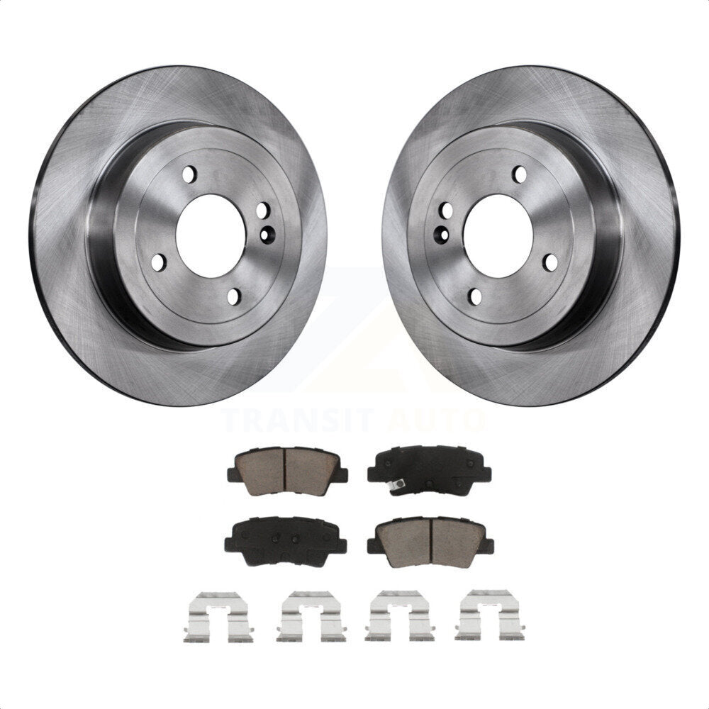 Rear Disc Brake Rotors And Ceramic Pads Kit For Hyundai Accent Kia Rio K8C-101705 by Transit Auto