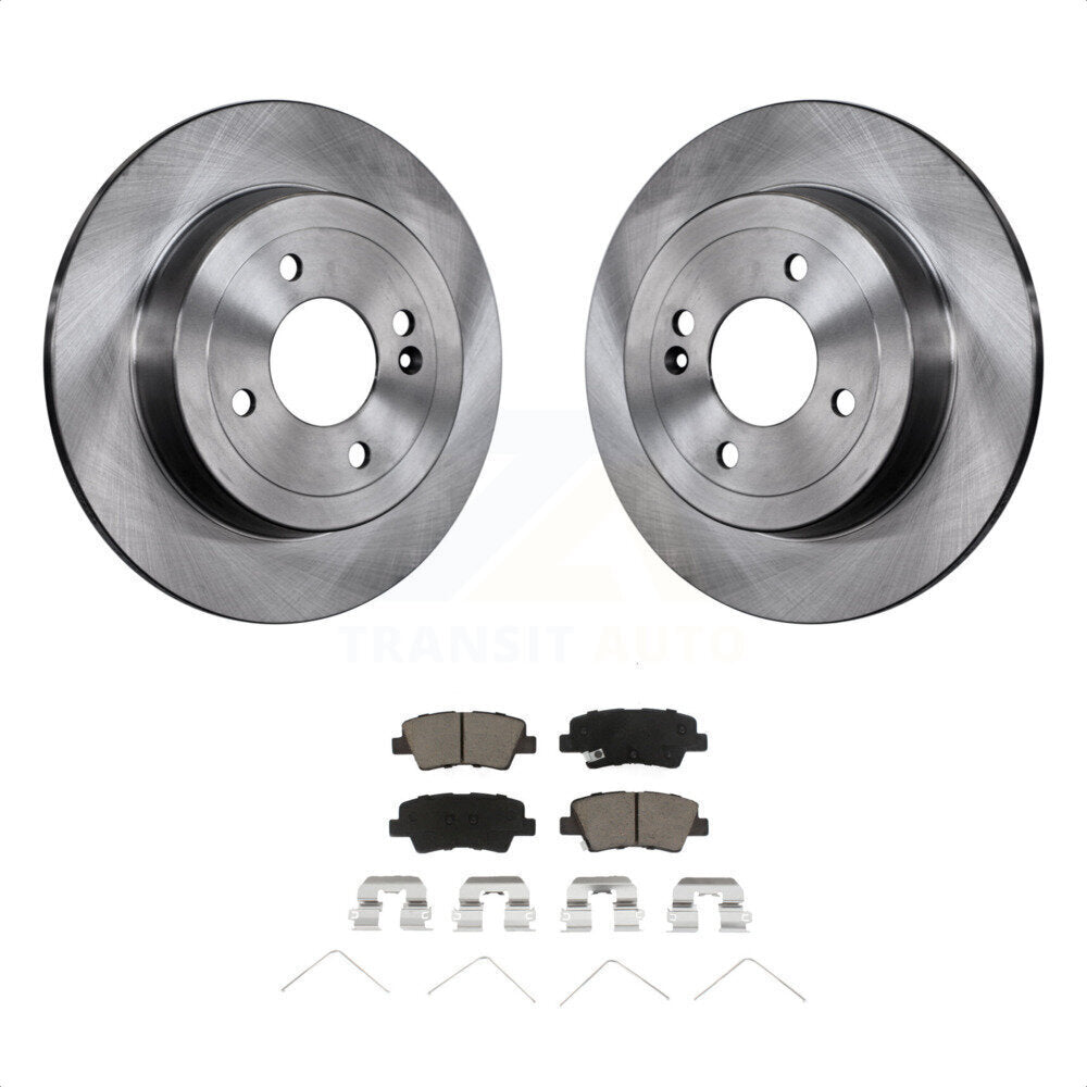 Rear Disc Brake Rotors And Ceramic Pads Kit For Hyundai Accent Kia Rio K8C-101706 by Transit Auto