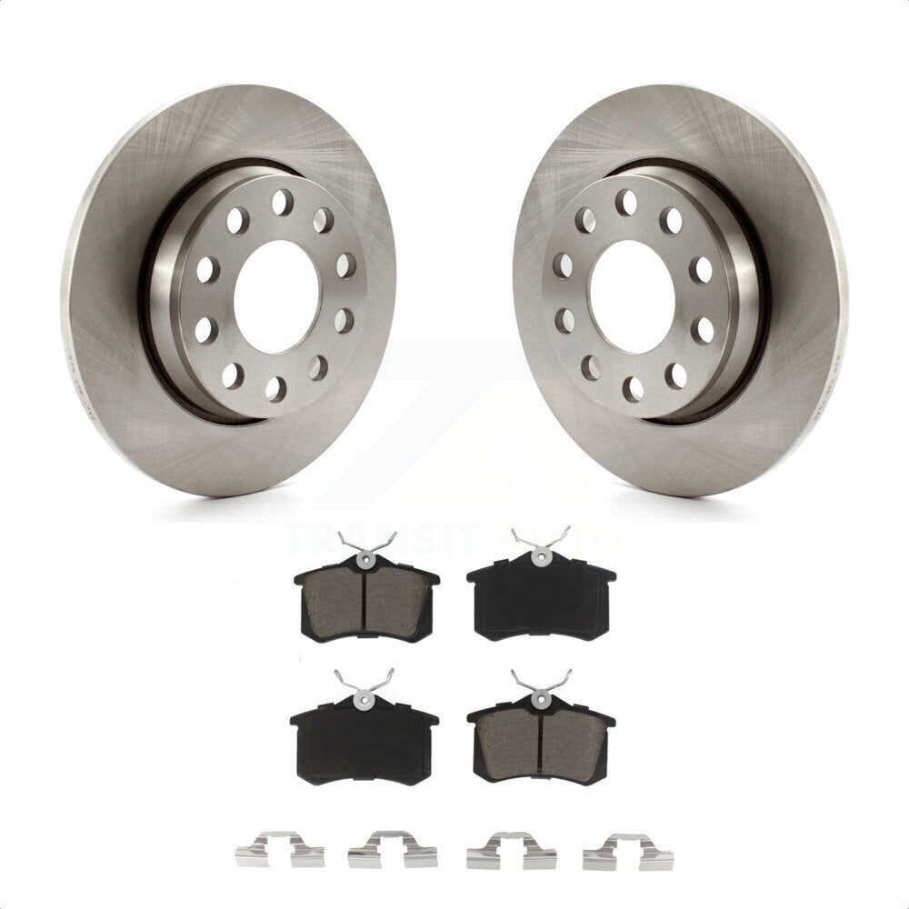 Rear Disc Brake Rotors And Ceramic Pads Kit For Audi A4 Quattro With 255mm Diameter Rotor K8C-101750 by Transit Auto