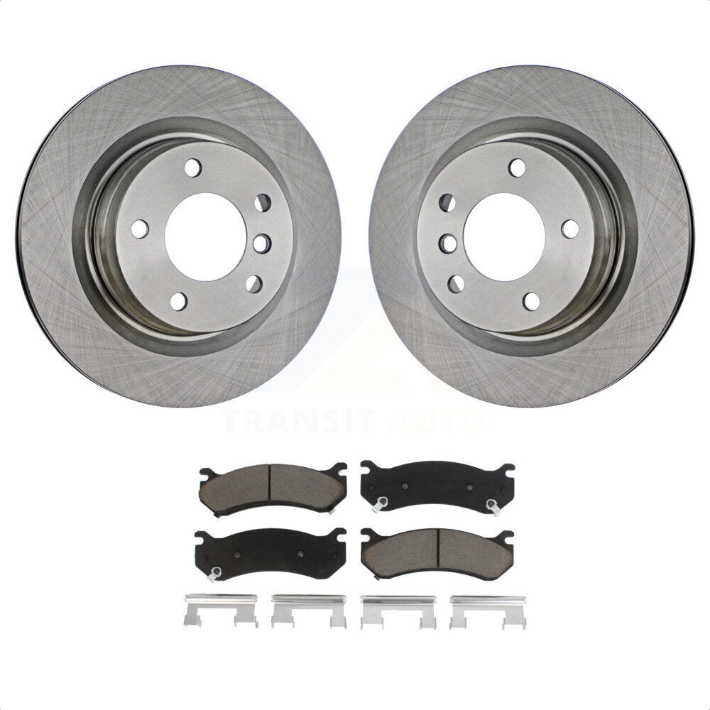 Rear Disc Brake Rotors And Ceramic Pads Kit For Chevrolet Silverado 2500 HD GMC Sierra 3500 Classic Suburban Yukon XL Avalanche K8C-101825 by Transit Auto