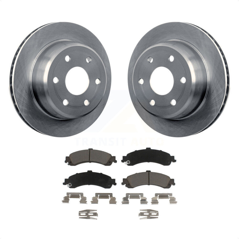 Rear Disc Brake Rotors And Ceramic Pads Kit For Chevrolet Silverado 1500 GMC Tahoe Sierra Suburban Yukon Avalanche XL Cadillac Escalade ESV EXT K8C-101833 by Transit Auto