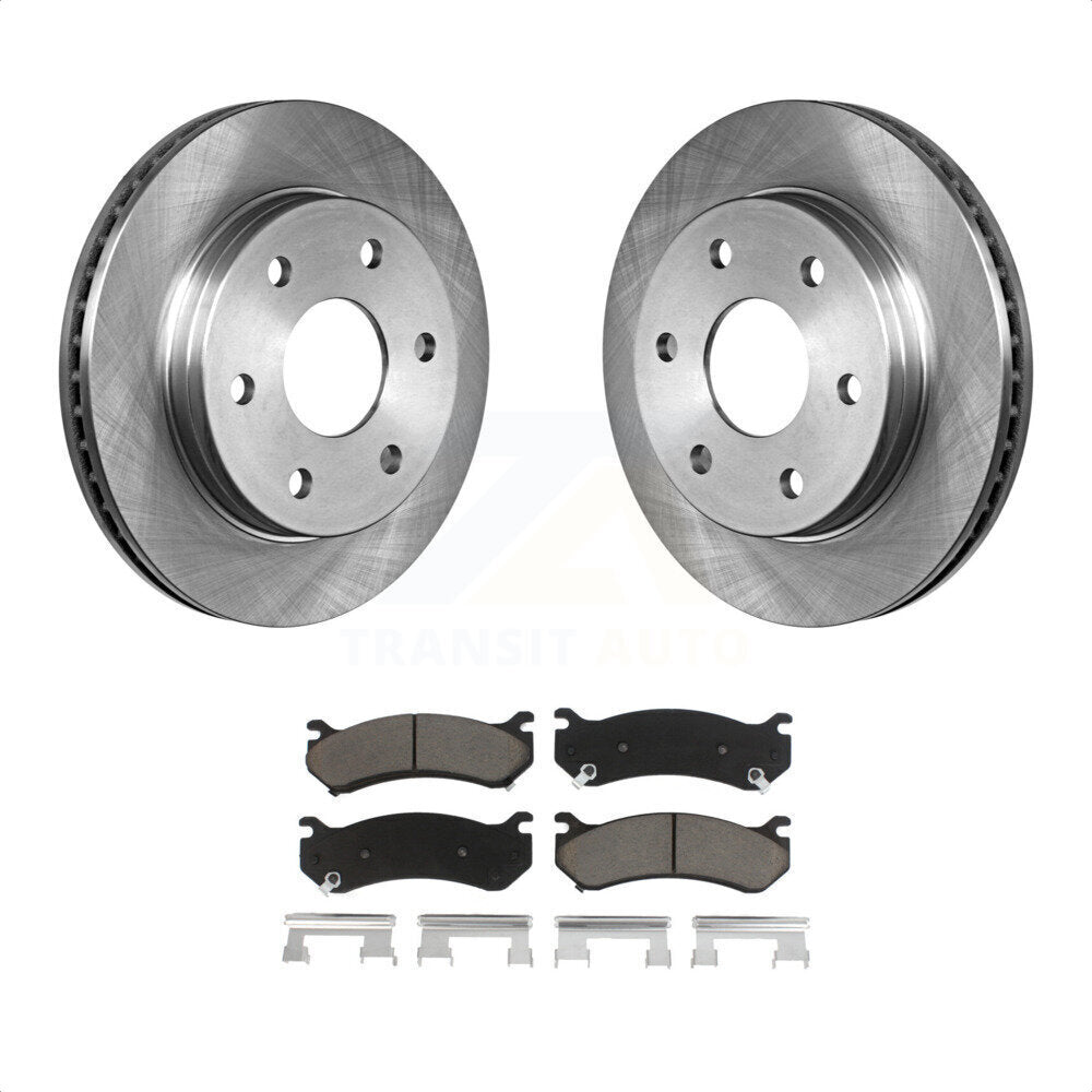 Rear Disc Brake Rotors And Ceramic Pads Kit For Chevrolet Silverado 2500 HD GMC Sierra Hummer H2 1500 Suburban Yukon XL Avalanche Classic K8C-101835 by Transit Auto