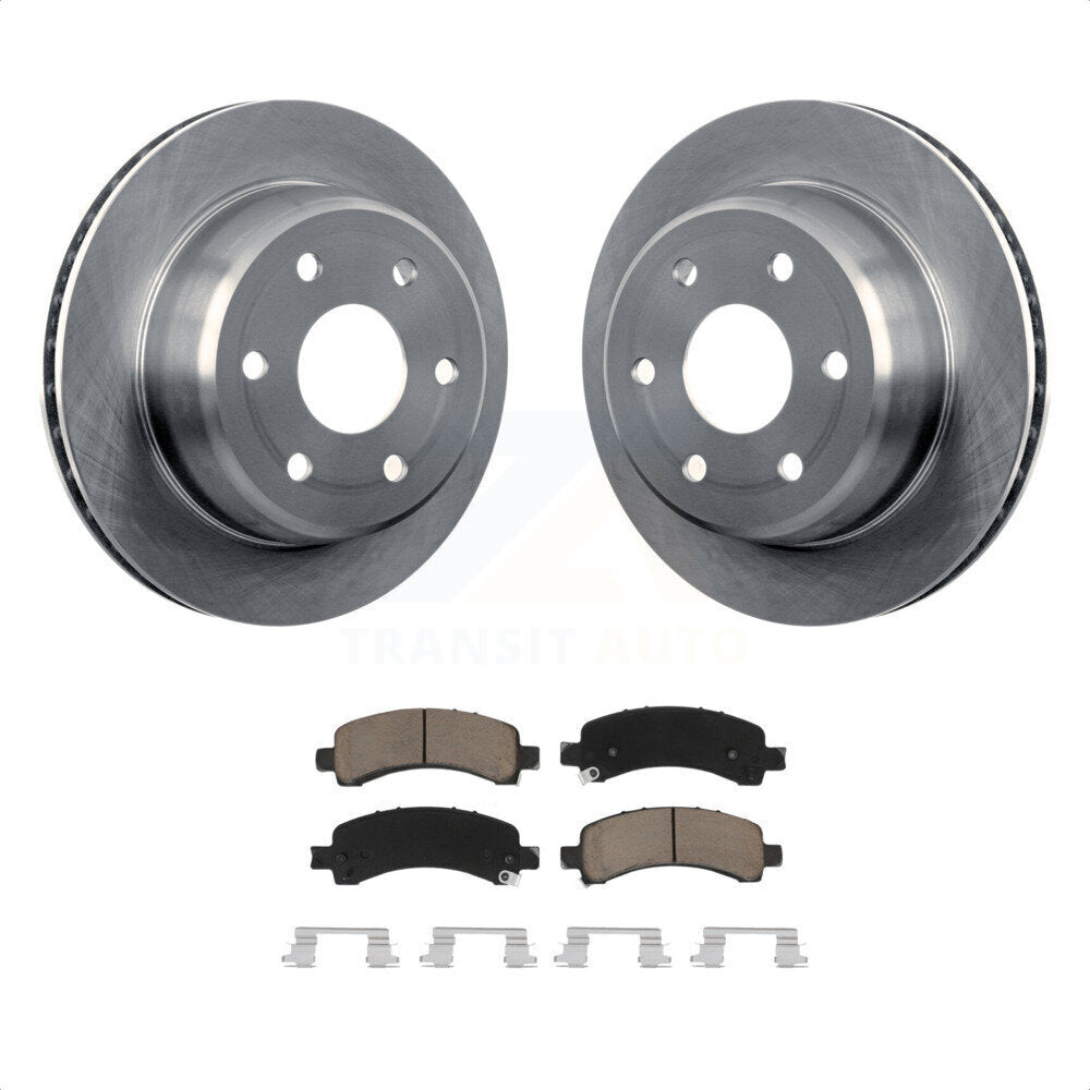 Rear Disc Brake Rotors And Ceramic Pads Kit For Chevrolet Tahoe GMC Suburban 1500 Yukon Avalanche XL Express Cadillac Escalade Savana K8C-101839 by Transit Auto