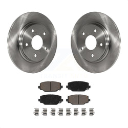 Rear Disc Brake Rotors And Ceramic Pads Kit For 2017-2018 Dodge Grand Caravan With Single Piston Front Caliper K8C-101843