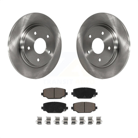 Rear Disc Brake Rotors And Ceramic Pads Kit For 2017-2018 Dodge Grand Caravan With Single Piston Front Caliper K8C-101843 by Transit Auto