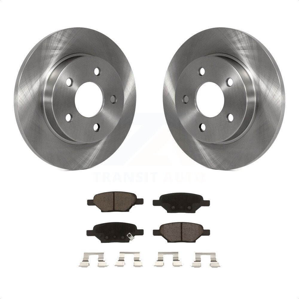 Rear Disc Brake Rotors And Ceramic Pads Kit For Chevrolet Malibu Pontiac G6 Cobalt Saturn Ion HHR Aura G5 Pursuit K8C-101860 by Transit Auto