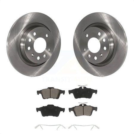 Rear Disc Brake Rotors And Ceramic Pads Kit For Saab 9-3 9-3X With Solid Rotor K8C-101985 by Transit Auto