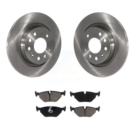 Rear Disc Brake Rotors And Ceramic Pads Kit For 2003 Saab 9-3 Sedan With Solid Rotor K8C-101987 by Transit Auto