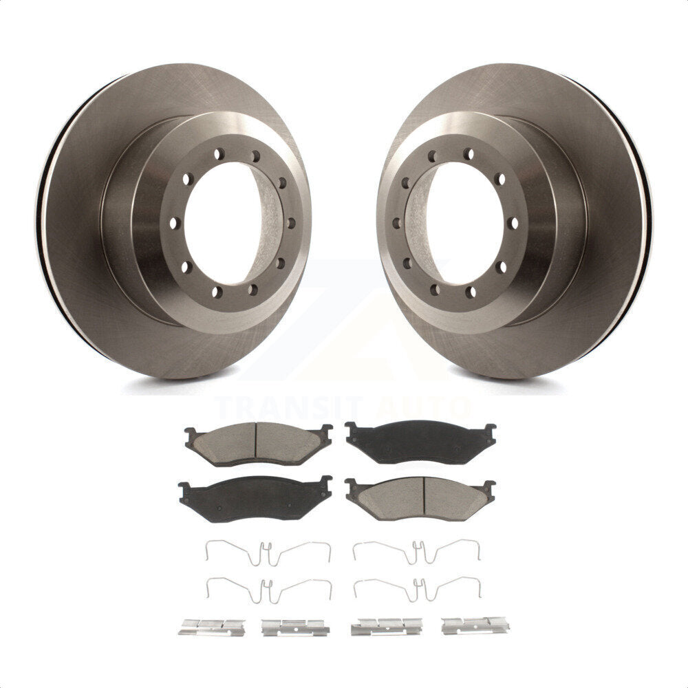 Rear Disc Brake Rotors And Ceramic Pads Kit For Ford F-450 Super Duty F-550 International IC Corporation LCF CF500 CF600 TerraStar AE School Bus AC Commercial K8C-102038 by Transit Auto