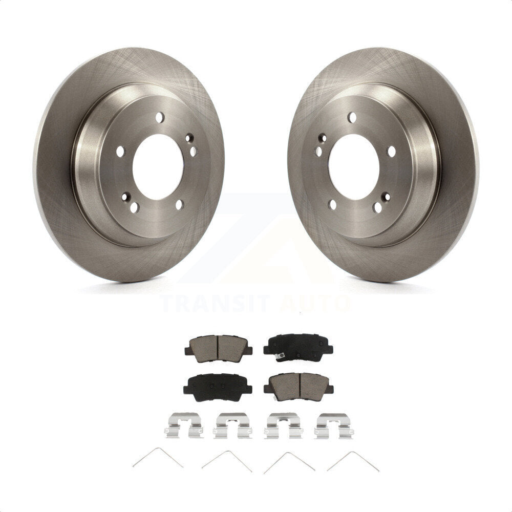 Rear Disc Brake Rotors And Ceramic Pads Kit For 2014-2017 Kia Rondo With Manual Parking K8C-102080 by Transit Auto