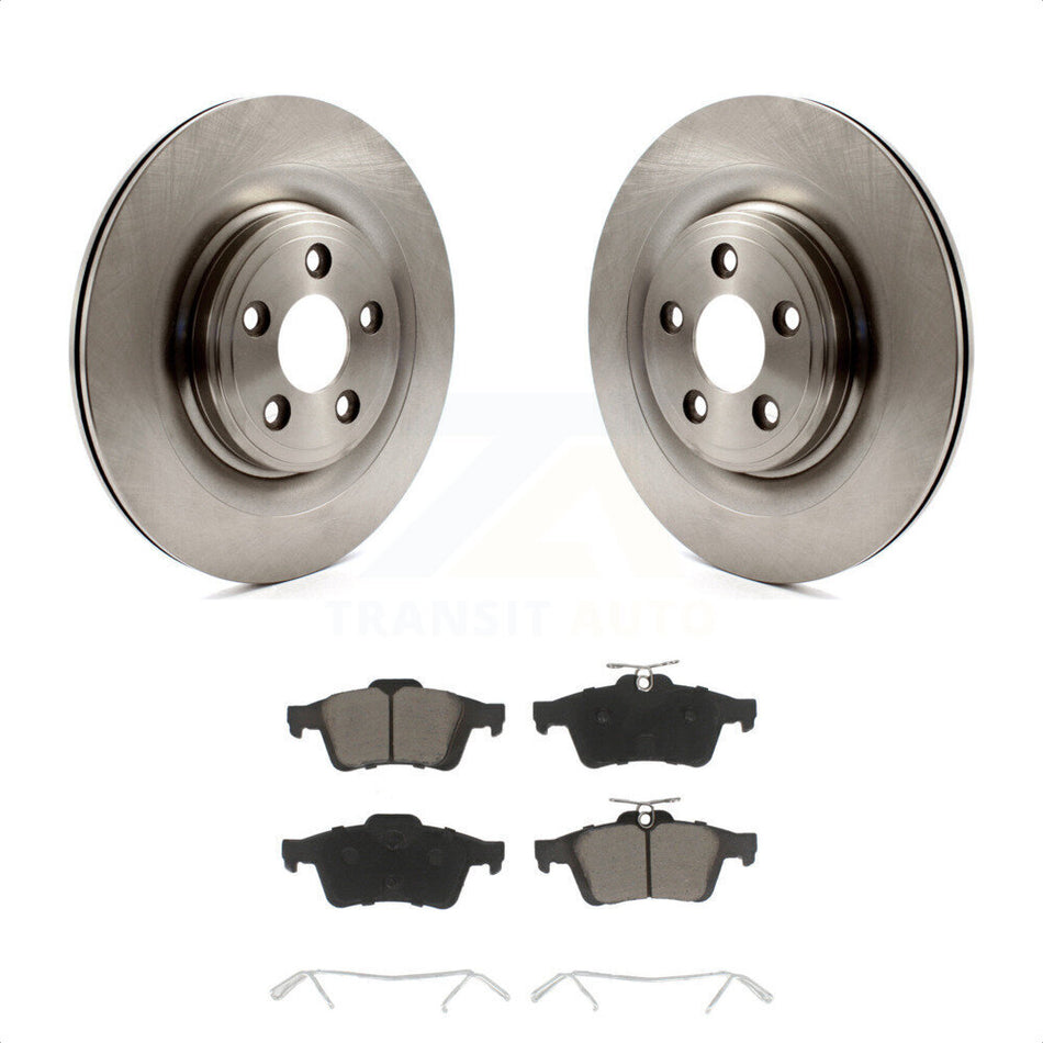 Rear Disc Brake Rotors And Ceramic Pads Kit For Jaguar XF XJ XK S-Type XJ8 Vanden Plas XKR XJR Super V8 K8C-102107 by Transit Auto