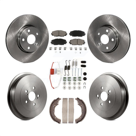 Front Rear Disc Brake Rotors Ceramic Pads And Drum Kit (7Pc) For Toyota Corolla K8C-102174 by Transit Auto