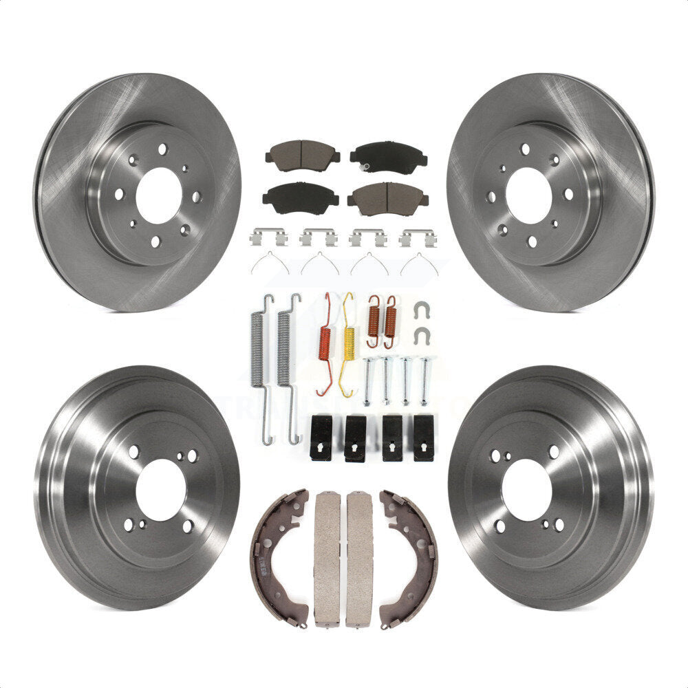 Front Rear Disc Brake Rotors Ceramic Pads And Drum Kit (7Pc) For 2015-2020 Honda Fit K8C-102178 by Transit Auto