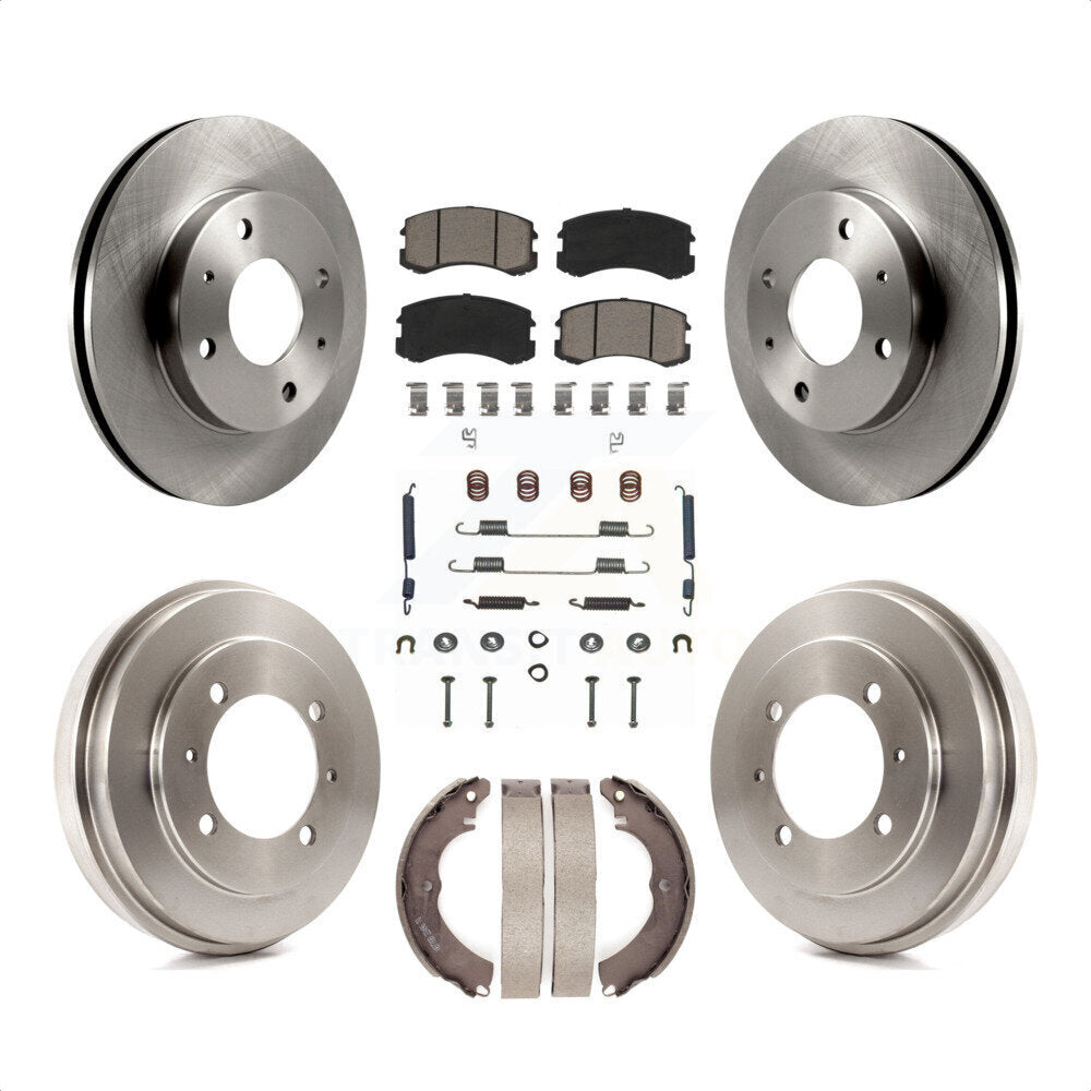 Front Rear Disc Brake Rotors Ceramic Pads And Drum Kit (7Pc) For Mitsubishi Lancer K8C-102180 by Transit Auto