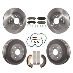 Front Rear Disc Brake Rotors Ceramic Pads And Drum Kit (7Pc) For 2009-2009 Chevrolet Silverado 1500 GMC Sierra Except Vehicles Using Hold Down Pins K8C-102185