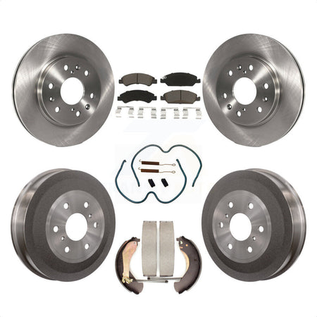 Front Rear Disc Brake Rotors Ceramic Pads And Drum Kit (7Pc) For 2009-2009 Chevrolet Silverado 1500 GMC Sierra Except Vehicles Using Hold Down Pins K8C-102185 by Transit Auto