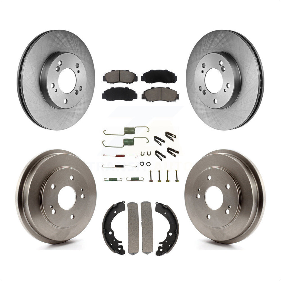 Front Rear Disc Brake Rotors Ceramic Pads And Drum Kit (7Pc) For 1997-2001 Honda CR-V K8C-102205 by Transit Auto