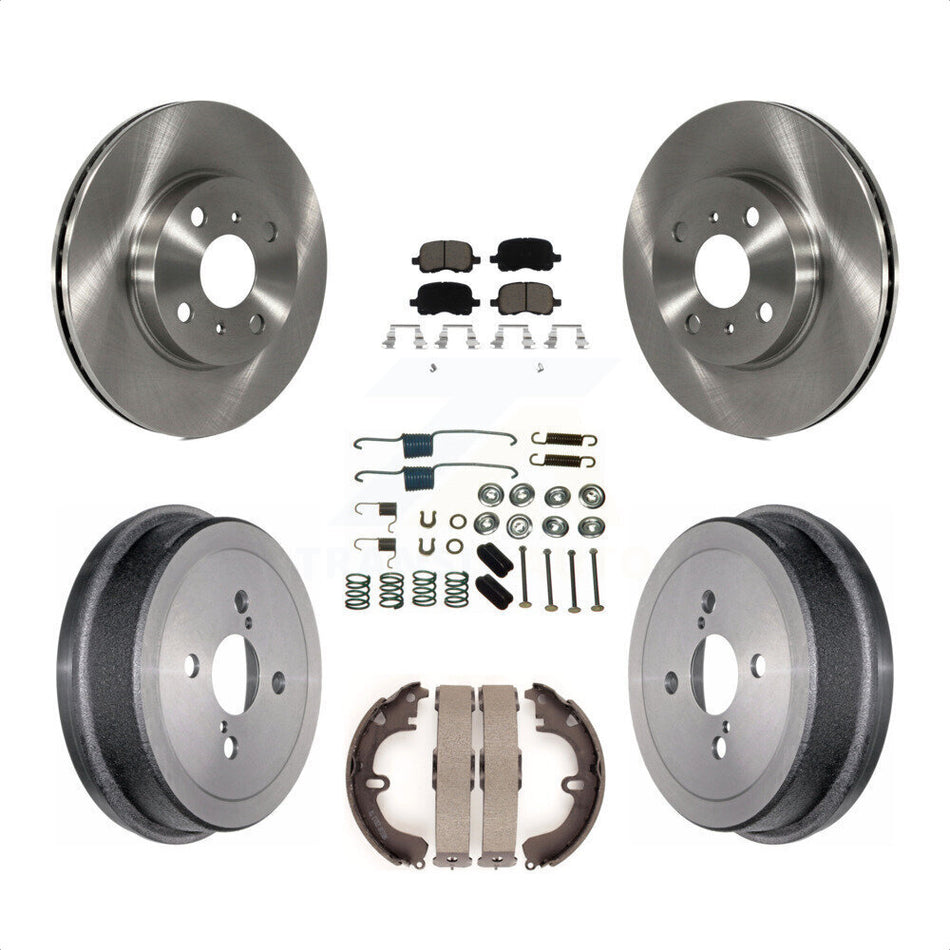 Front Rear Disc Brake Rotors Ceramic Pads And Drum Kit (7Pc) For Toyota Corolla K8C-102236 by Transit Auto