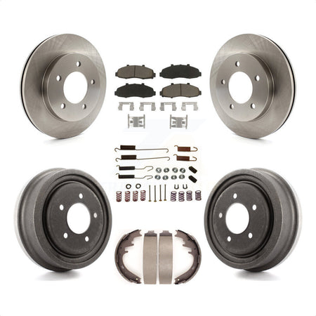 Front Rear Disc Brake Rotors Ceramic Pads And Drum Kit (7Pc) For Ford F-150 4WD K8C-102263 by Transit Auto