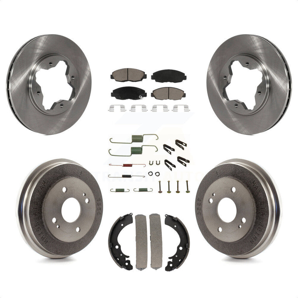 Front Rear Disc Brake Rotors Ceramic Pads And Drum Kit (7Pc) For Honda Accord K8C-102266 by Transit Auto