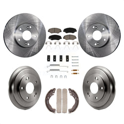 Front Rear Disc Brake Rotors Ceramic Pads And Drum Kit (7Pc) For Honda Civic K8C-102270