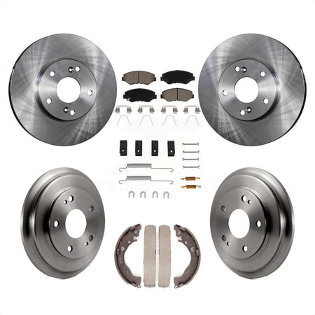 Front Rear Disc Brake Rotors Ceramic Pads And Drum Kit (7Pc) For Honda Civic K8C-102270 by Transit Auto