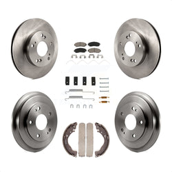 Front Rear Disc Brake Rotors Ceramic Pads And Drum Kit (7Pc) For 2015 Honda Civic LX with Manual transmission K8C-102271