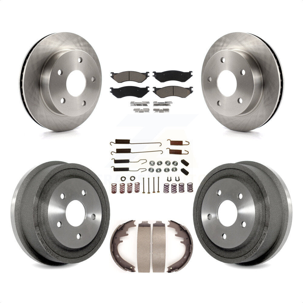 Front Rear Disc Brake Rotors Ceramic Pads And Drum Kit (7Pc) For 2000-2001 Dodge Ram 1500 4WD K8C-102273 by Transit Auto