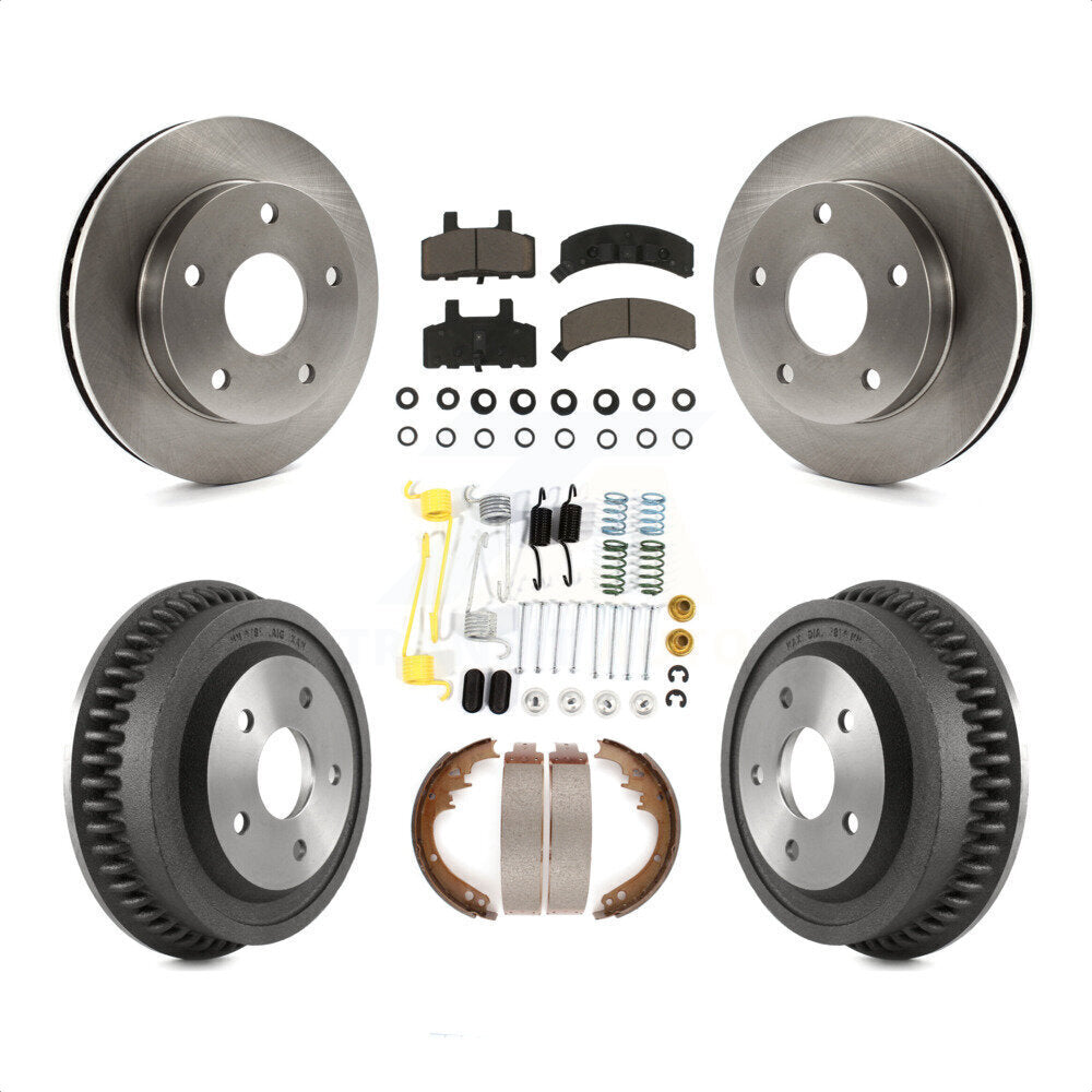 Front Rear Disc Brake Rotors Ceramic Pads And Drum Kit (7Pc) For 1994-1999 Dodge Ram 1500 4WD K8C-102274 by Transit Auto