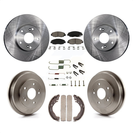 Front Rear Disc Brake Rotors Ceramic Pads And Drum Kit (7Pc) For 2011 Honda Civic GX K8C-102278 by Transit Auto