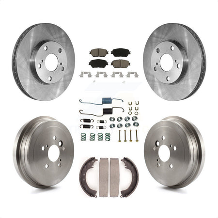 Front Rear Disc Brake Rotors Ceramic Pads And Drum Kit (7Pc) For 2005-2006 Toyota Camry Base LE Vehicles Manufactured In Japan K8C-102299 by Transit Auto