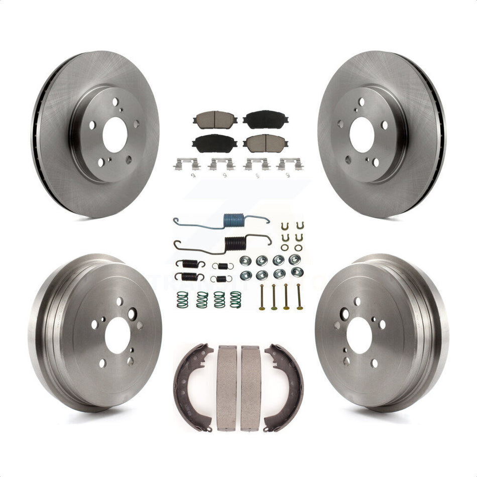 Front Rear Disc Brake Rotors Ceramic Pads And Drum Kit (7Pc) For 2005-2006 Toyota Camry SE XLE Vehicles Manufactured In Japan K8C-102301 by Transit Auto